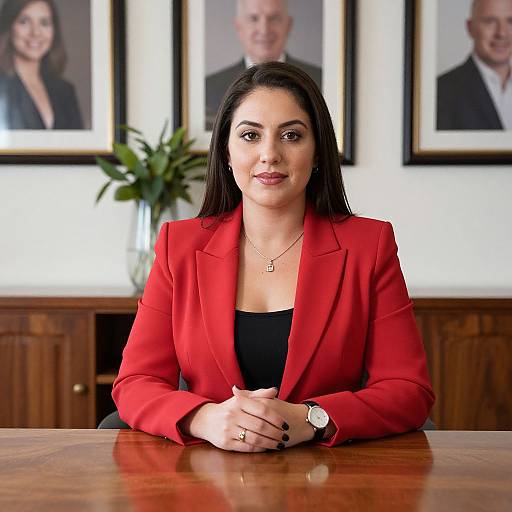 Professional Woman in Red Blazer