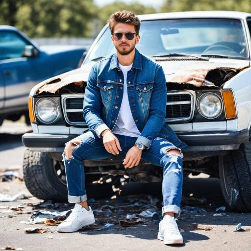 Stylish Male in Denim Outdoors
