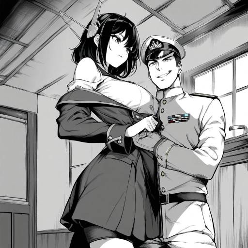 Assertive Admiral in Military Comic Style