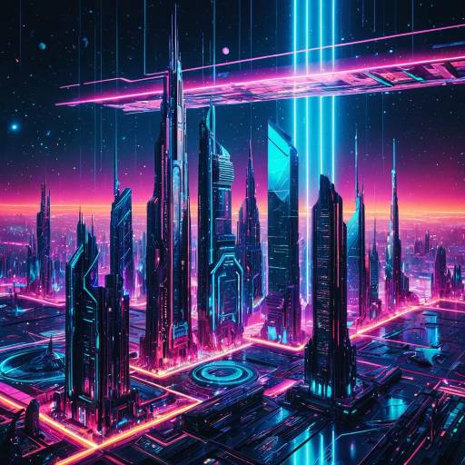 Vibrant Futuristic Holographic Cityscape Vibrant Futuristic Holographic Cityscape
