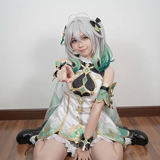 Young Woman in Fantasy Dress Portrait