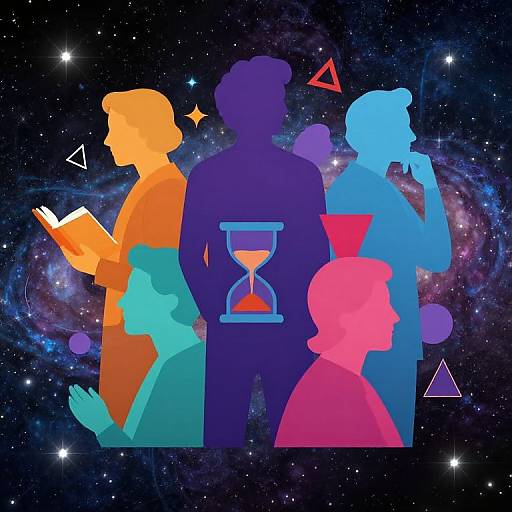 Abstract Philosophers with Cosmic Symbols