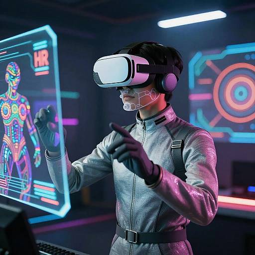 Retro Fujifilm VR Gamer in Neon