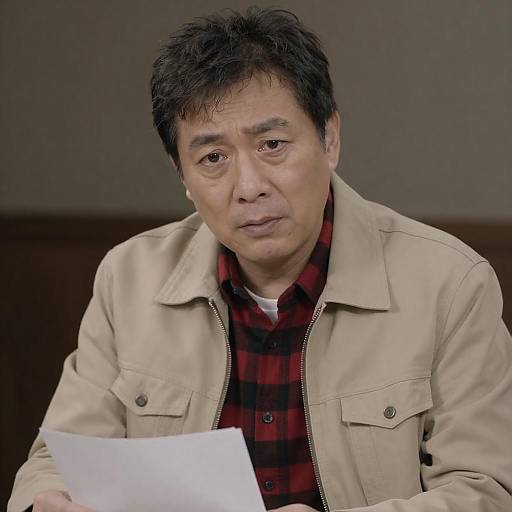 Concerned Middle-Aged Man Holding Paper