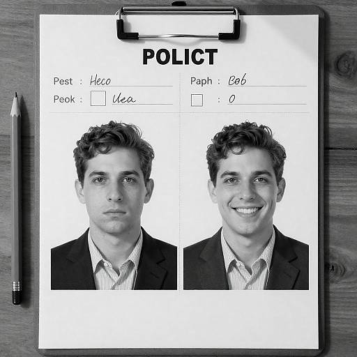 Police File Black-and-White Photograph