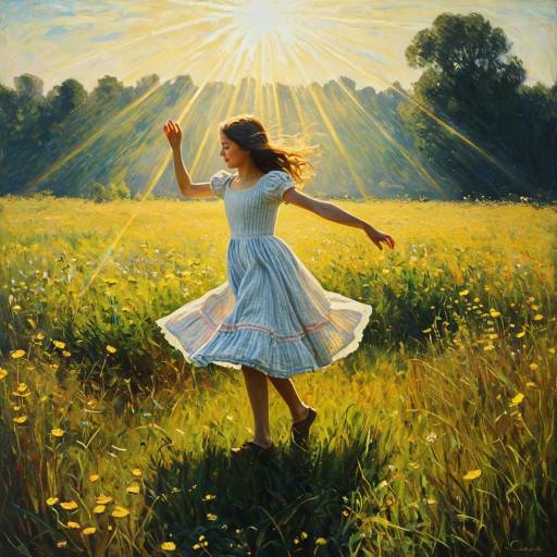 Ethereal Dance of Light in Meadow