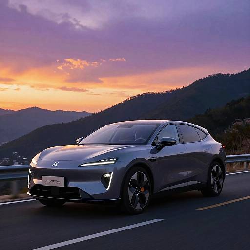 Electric Avatr on Scenic Mountain Road