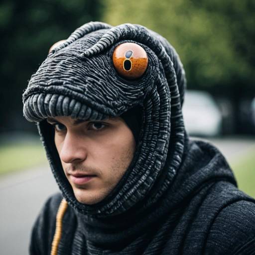 Man Wearing Realistic Worm Costume Hoodie