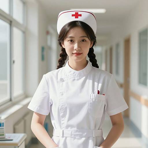 Compassionate Female Nurse in Hospital