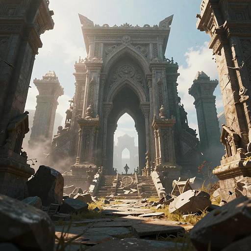 Photorealistic High-Detail Ruins Wallpaper