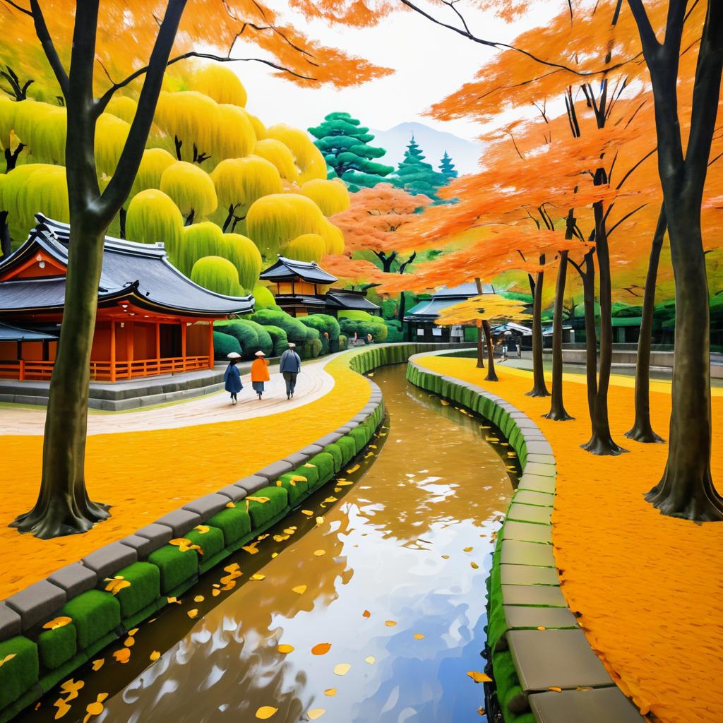 Autumn Serenity: Van Gogh in Kyoto