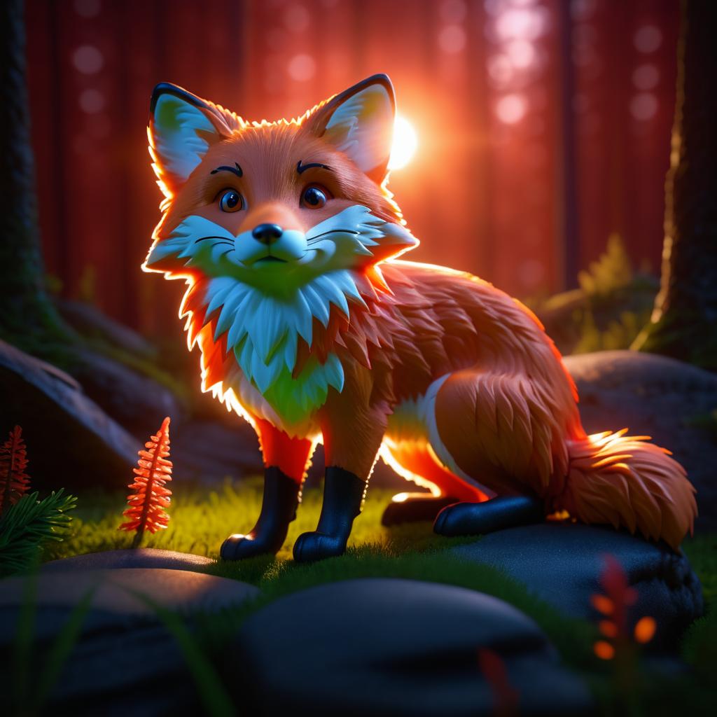 Cinematic Claymation Red Fox Art