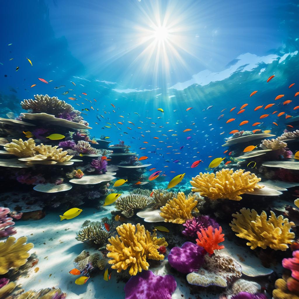 Vibrant Coral Reef with Colorful Fish