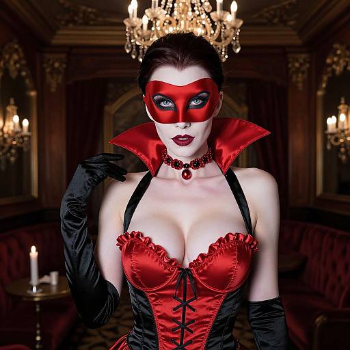 Elegant Lady Dracula in Vampire Lounge