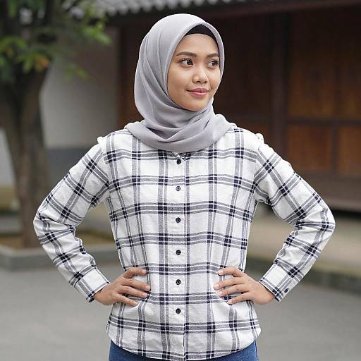 Confident Asian Woman Outdoors