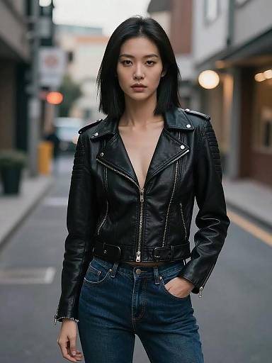 Edgy Fashion Portrait of Confident Woman