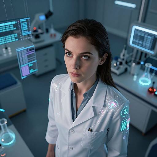 Enigmatic Female Scientist Portrait