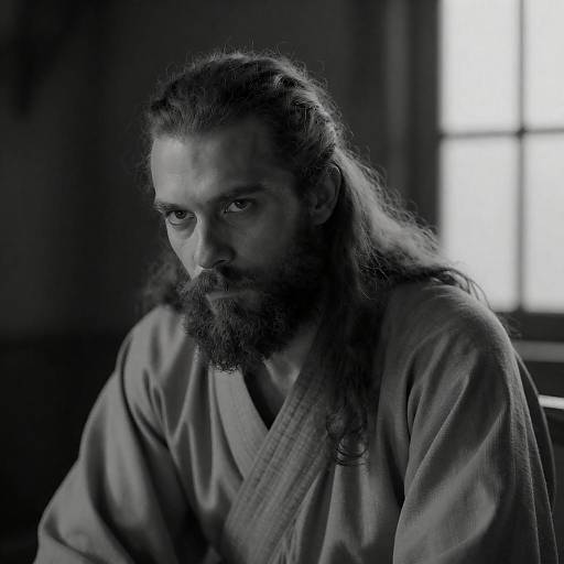 Intense Portrait of a Bearded Man