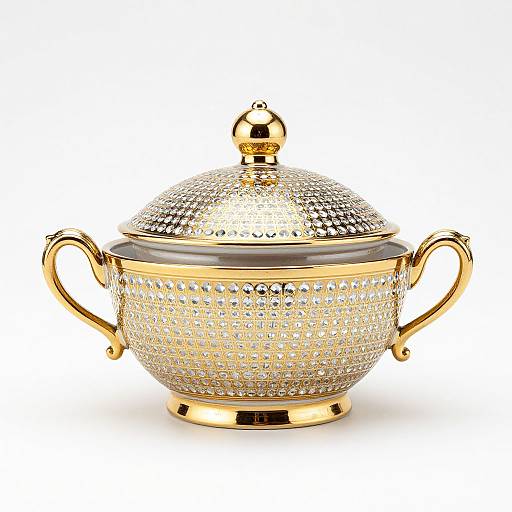 Elegant Diamond China Sugar Bowl