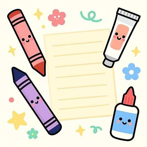 Playful Cartoon Art Tools Clipart