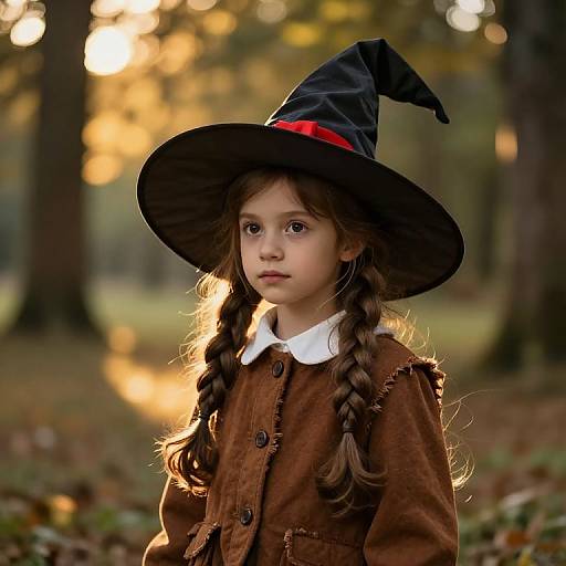 Enchanting Young Witch in Forest