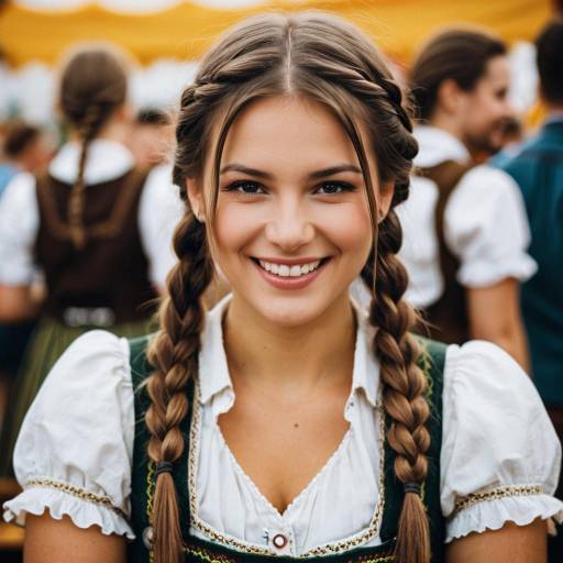 Cheerful Oktoberfest Lederhosen Girl Portrait