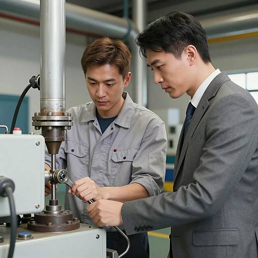 Engineers Collaborating in Industrial Environment