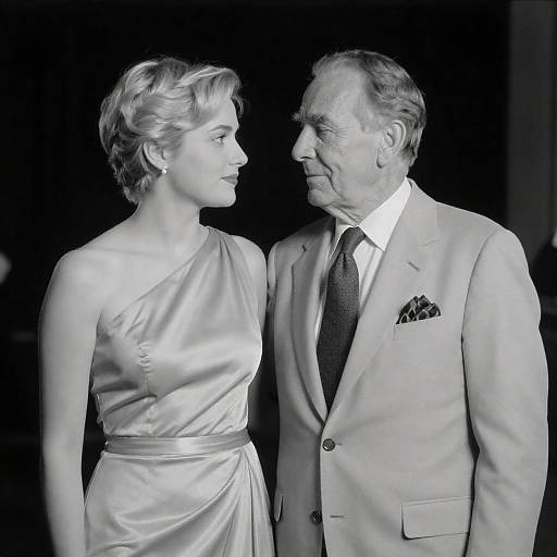 Glamorous Black-and-White Vintage Couple Portrait