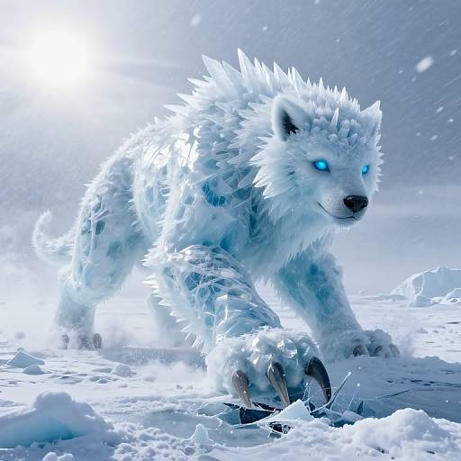 Colossal Ice Beast in Frozen Tundra
