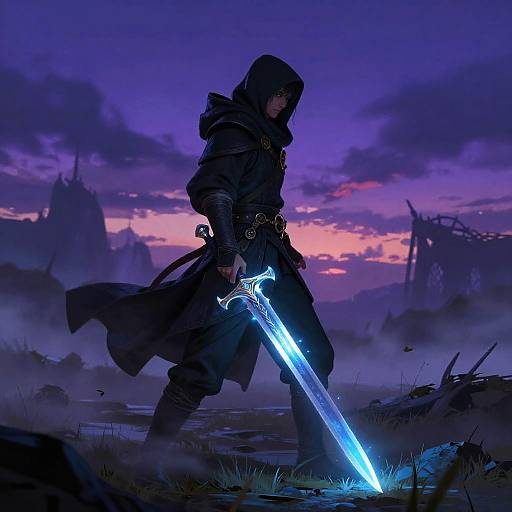 Ethereal Dusk Sword at Sunset