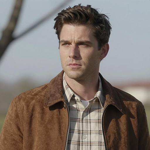 Portrait of Man in Brown Jacket Outdoor