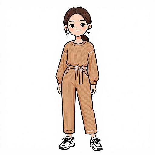 Smiling Woman in Minimalist Jumpsuit