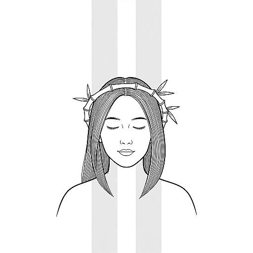 Minimalist Black-and-White Bamboo Portrait