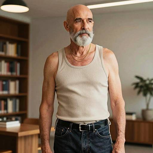 Elderly Man Casual Chic Portrait