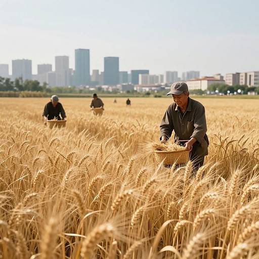 Time Harvesting City in Golden Fields