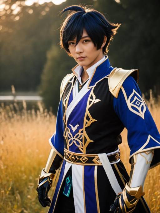 Man in Childe Genshin Impact Costume