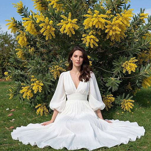 Graceful Woman in Serene Garden