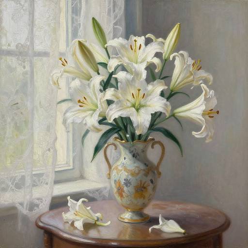 Surreal Easter Lilies Oil Painting