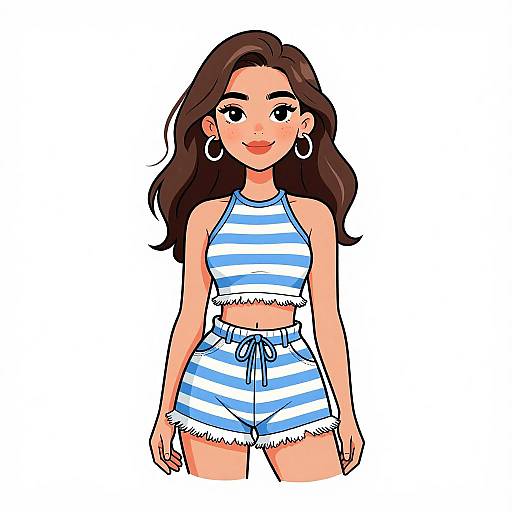 Smiling Woman in Casual Summer Outfit