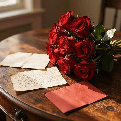 Elegant Red Flag Bouquet with Letters