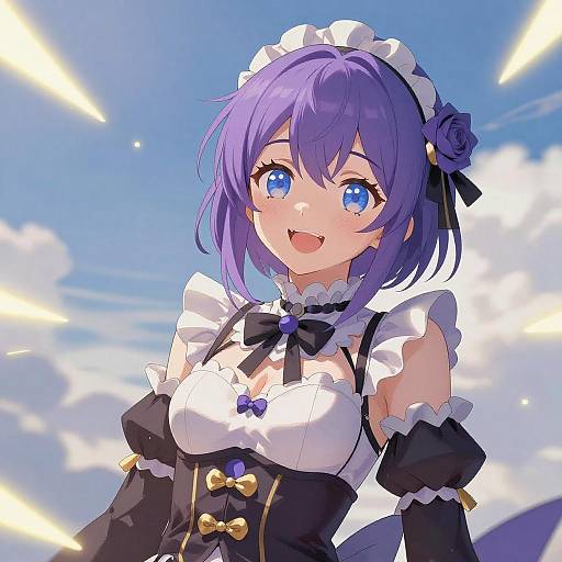 Charming Anime Girl in Magical Atmosphere