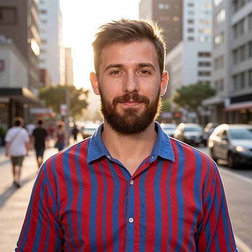 Confident Man in Vibrant Urban Setting