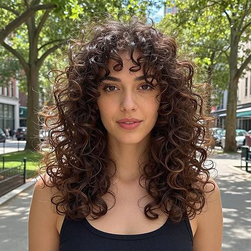 Curly Layered Hairstyle in Sunlit Park