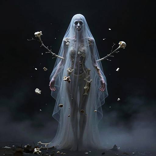 Ethereal Specter Hovering Over Mist