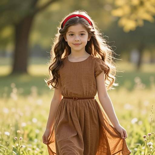 Young Girl in Sunny Meadow