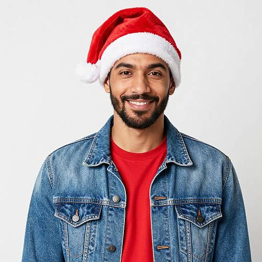 Man in Red Santa Hat Outfit
