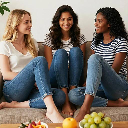 Casual Indoor Gathering on the Couch