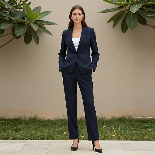 Classy Woman in Formal Pantsuit