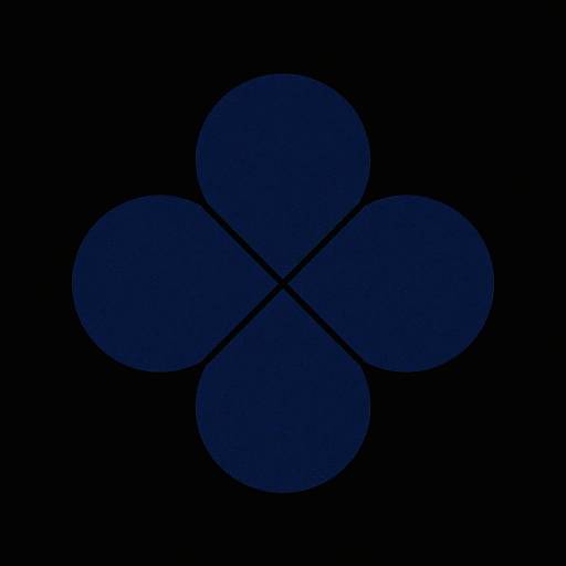 Minimalistic Dark Blue Three-Prong Silhouette