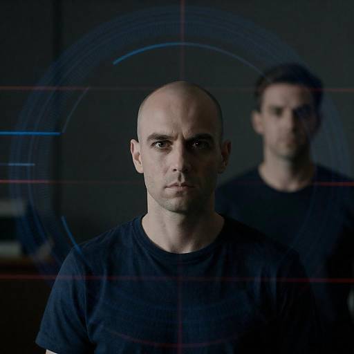 Futuristic Portrait with Digital Grid